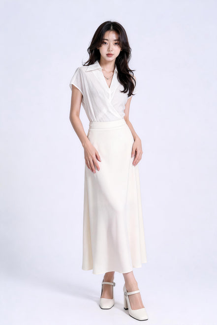 Amorette Fluid Satin Maxi Skirt