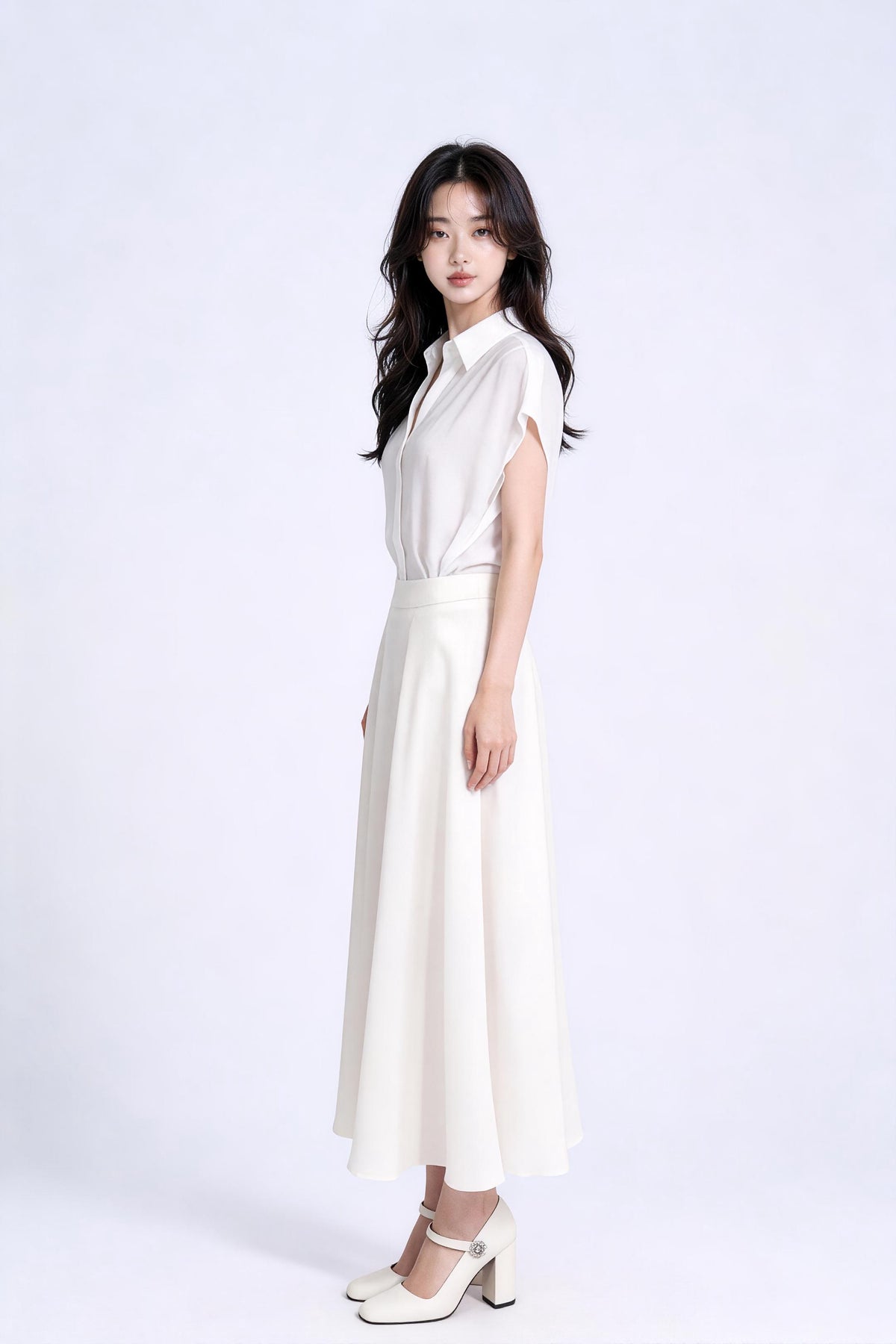 Amorette Fluid Satin Maxi Skirt