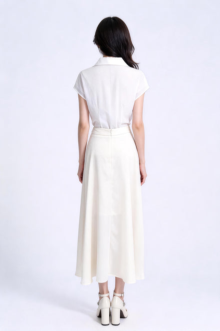 Amorette Fluid Satin Maxi Skirt