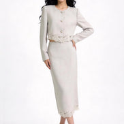 Clarimond Lace-Hem Tweed Jacket