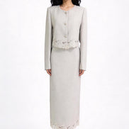 Clarimond Lace-Hem Tweed Jacket