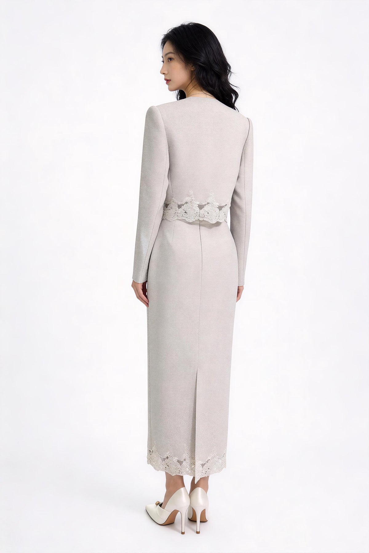 Clarimond Lace-Hem Tweed Jacket