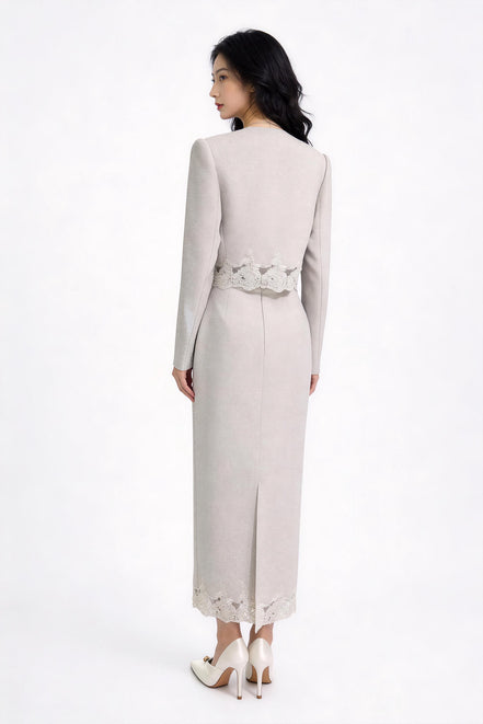 Clarimond Lace-Hem Tweed Jacket
