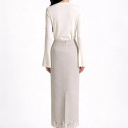 Yvaine Lace-Hem Column Skirt
