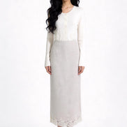 Yvaine Lace-Hem Column Skirt