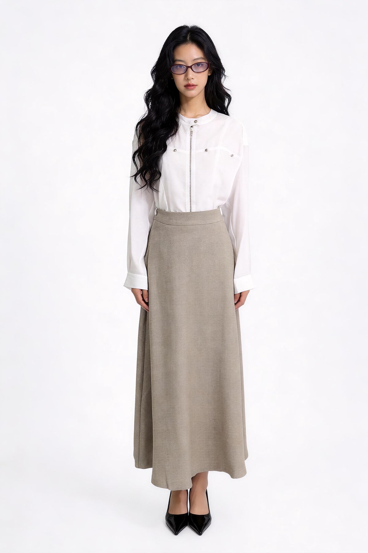Vesna Flowing A-Line Maxi Skirt