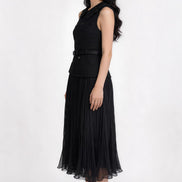 Melisendra Lace-Collar Tweed Maxi Dress