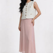 Peronella Multi-Pocket Tweed Vest