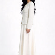 Leontine Lace-Collar Belted Maxi Dress