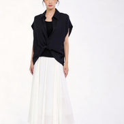 Bria Drape-Front Twist Blouse