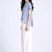 Bria Drape-Front Twist Blouse