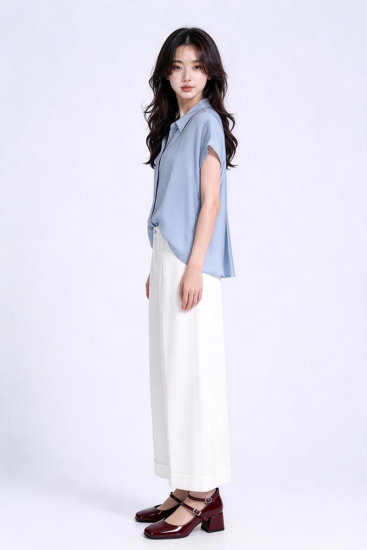 Bria Drape-Front Twist Blouse