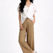 Bria Drape-Front Twist Blouse