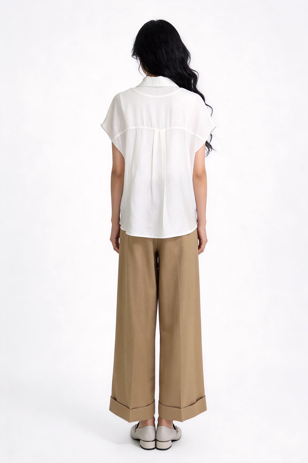 Bria Drape-Front Twist Blouse
