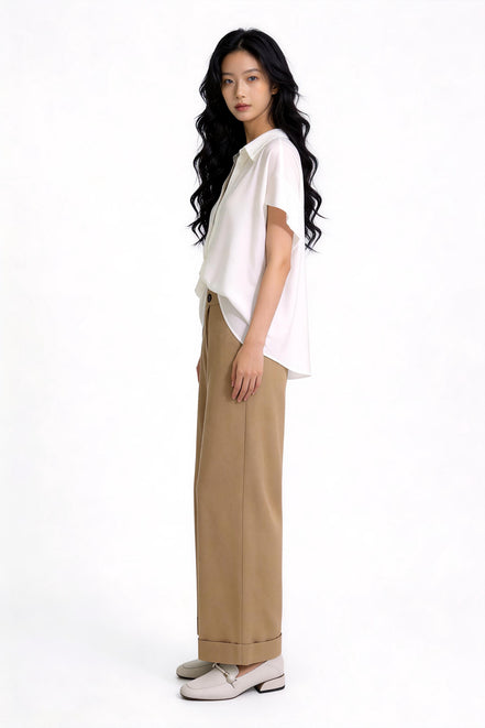 Bria Drape-Front Twist Blouse