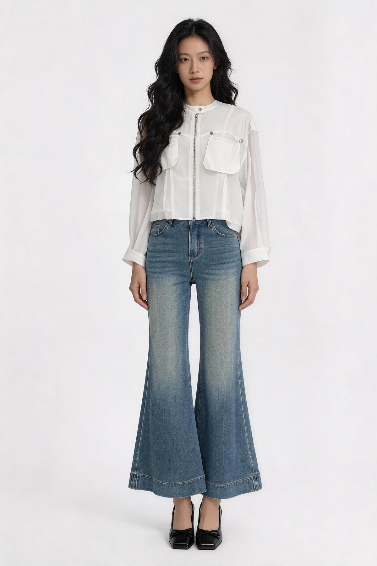 Paloma Satin Utility Zip-Up Jacket