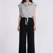 Bess Tie-Waist Sleeveless Shirt