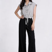 Bess Tie-Waist Sleeveless Shirt