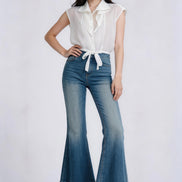 Bess Tie-Waist Sleeveless Shirt