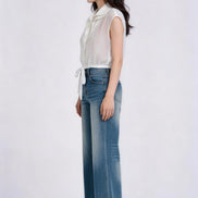 Bess Tie-Waist Sleeveless Shirt