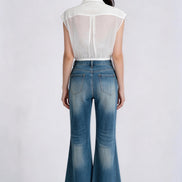 Bess Tie-Waist Sleeveless Shirt