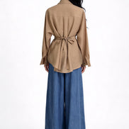 Mabli Tie-Waist Utility Shirt