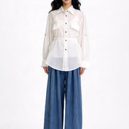 Mabli Tie-Waist Utility Shirt
