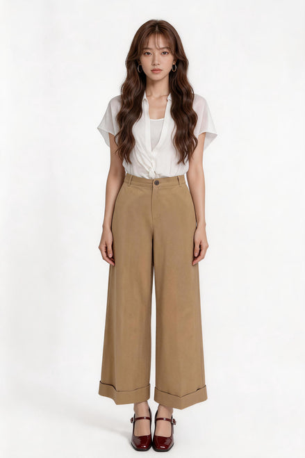 Ramona Belted Wide-Leg Trousers