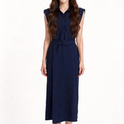 Madelief Belted Sleeveless Shirt Dress