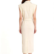 Madelief Belted Sleeveless Shirt Dress