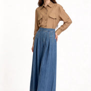Iseult Pleated Wide-Leg Jeans