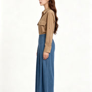 Iseult Pleated Wide-Leg Jeans
