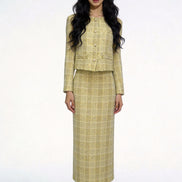 Kaelia Shimmering Canary Tweed Jacket