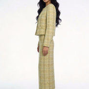 Kaelia Shimmering Canary Tweed Jacket