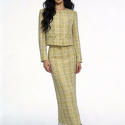 Kaelia Shimmering Canary Tweed Jacket
