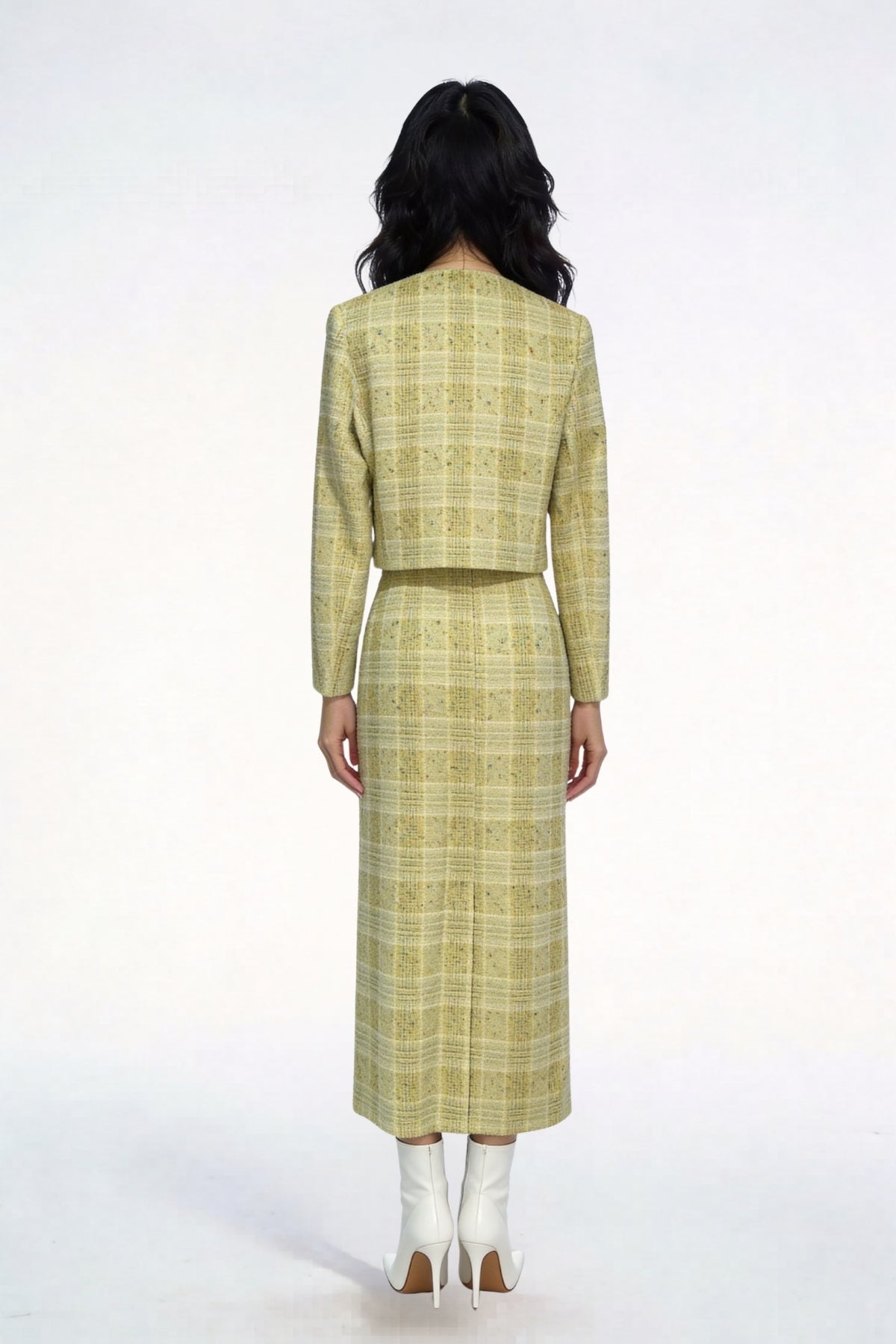 Kaelia Shimmering Canary Tweed Jacket