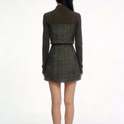 Kaelith Sequin Tweed Layered Knit Camisole Set