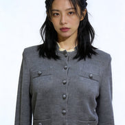 Kaylea Contrast-Trim Knit Cardigan