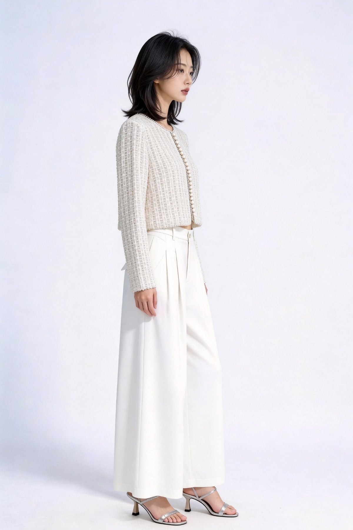 Kestrel Scalloped Cropped Tweed Jacket