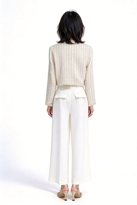 Kestrel Scalloped Cropped Tweed Jacket