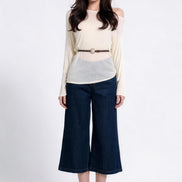 Lavinia Belted Asymmetric Mesh Top