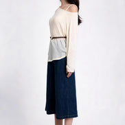Lavinia Belted Asymmetric Mesh Top