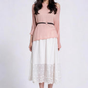 Lavinia Belted Asymmetric Mesh Top
