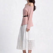 Lavinia Belted Asymmetric Mesh Top
