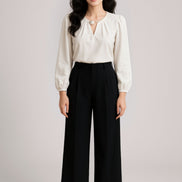Leona Tailored Wide-Leg Trousers