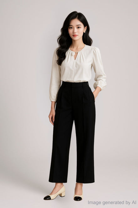 Leona Tailored Wide-Leg Trousers