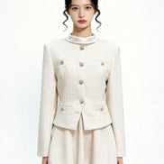 Levana Faux-Layered Tweed Mini Dress