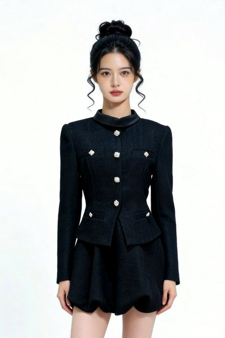 Levana Faux-Layered Tweed Mini Dress