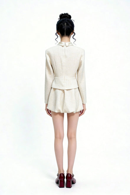 Levana Faux-Layered Tweed Mini Dress