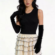 Livia Contrast-Tiered Maxi Dress